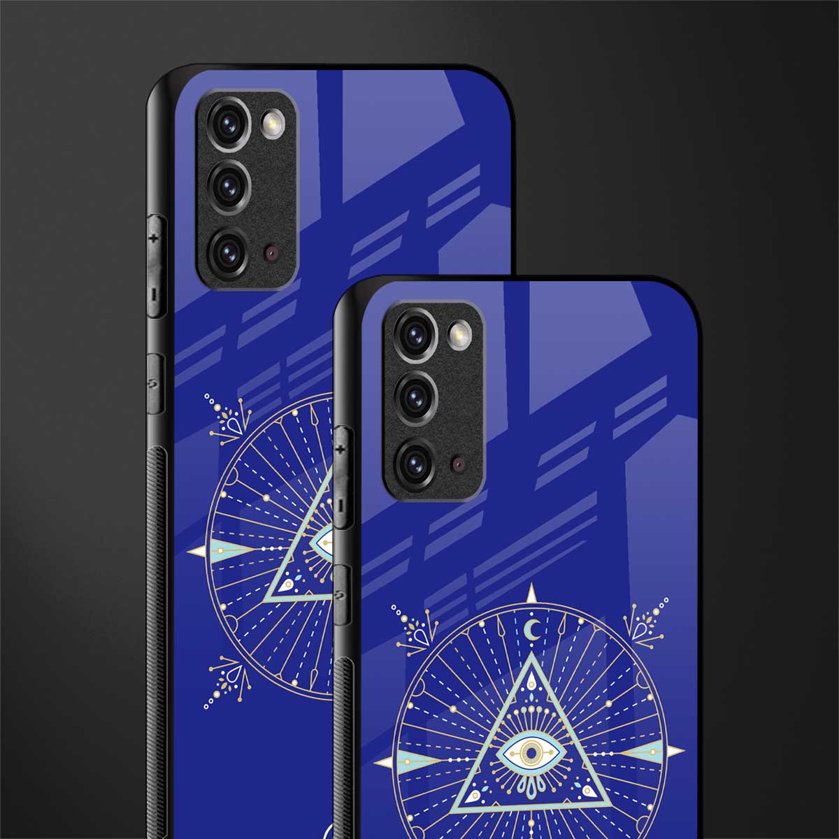 evil eye mandala blue glass case for samsung galaxy note 20 image-2