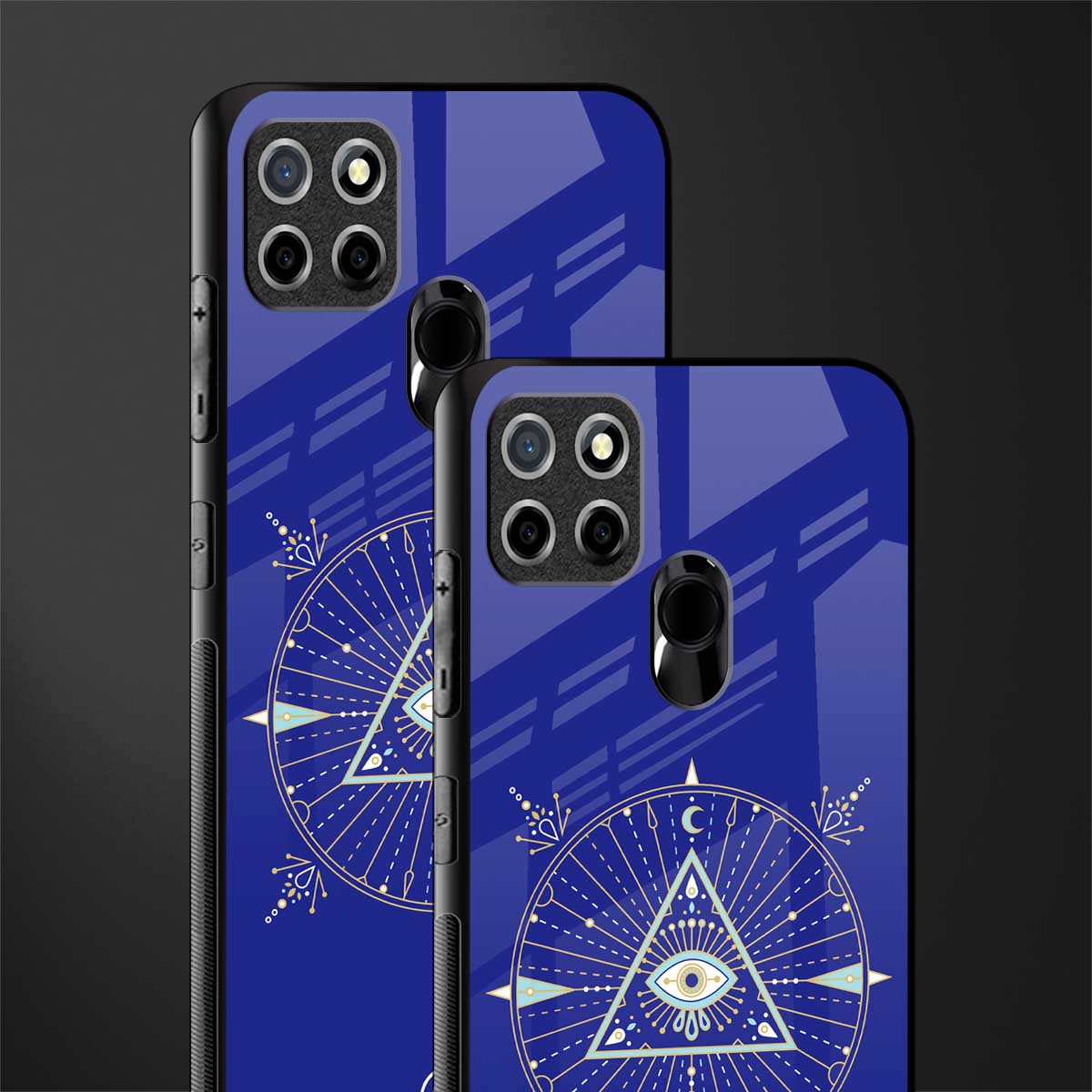 evil eye mandala blue glass case for realme narzo 20 image-2