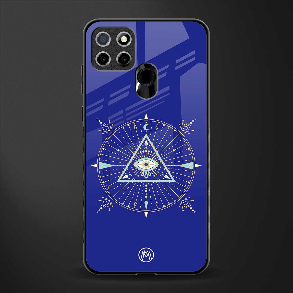 evil eye mandala blue glass case for realme narzo 30a image