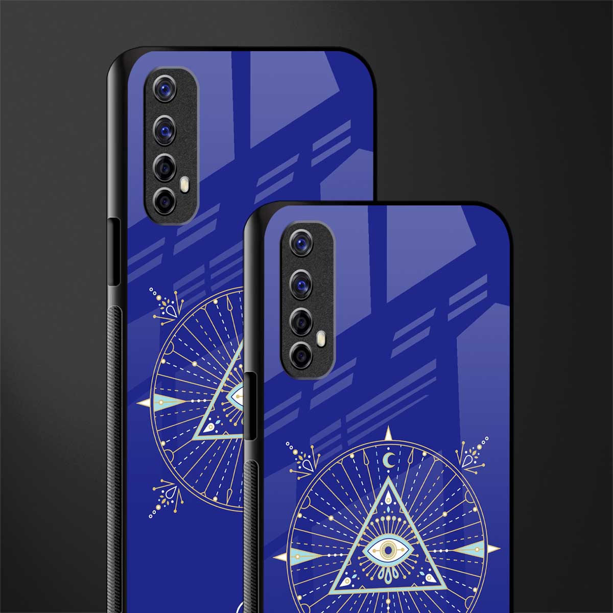 evil eye mandala blue glass case for realme 7 image-2