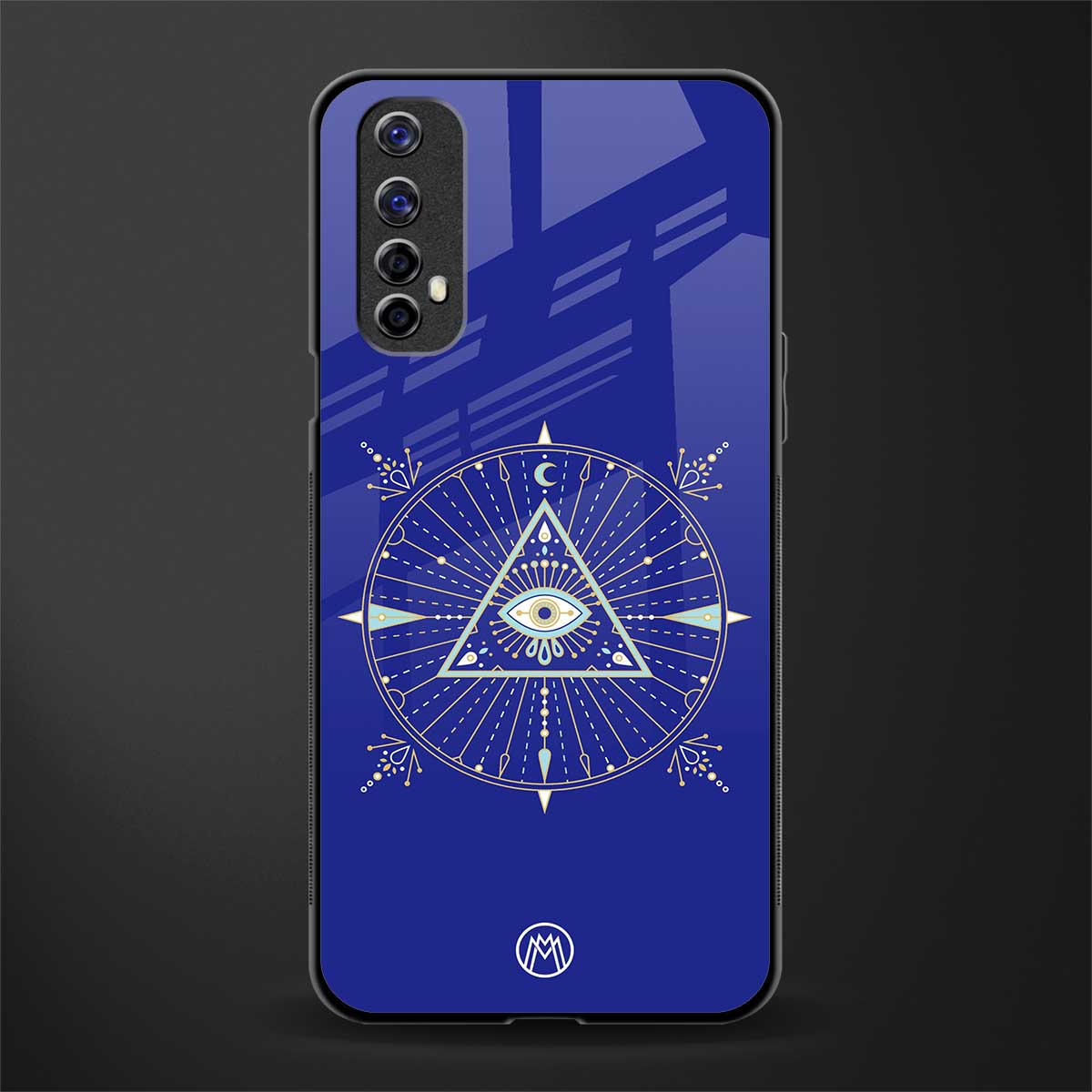 evil eye mandala blue glass case for realme narzo 20 pro image