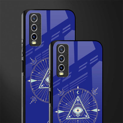 evil eye mandala blue glass case for vivo y12g image-2