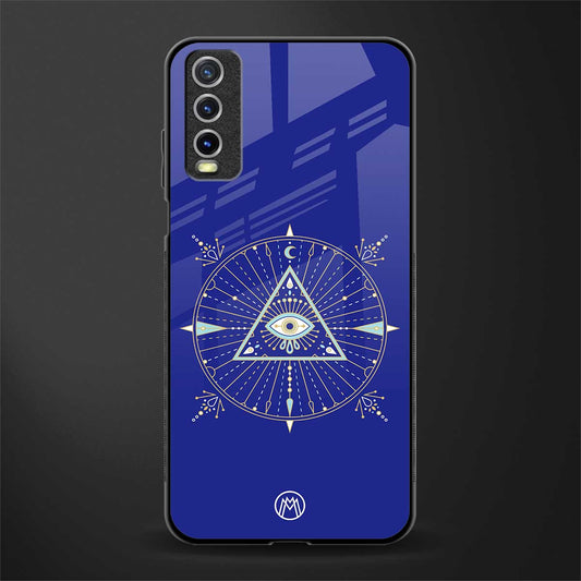 evil eye mandala blue glass case for vivo y12s image