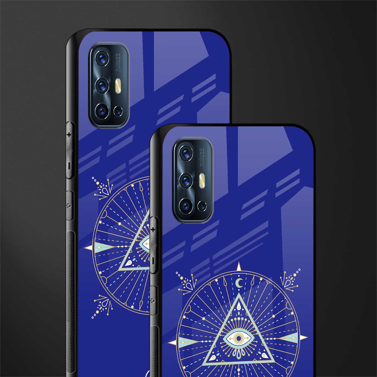 evil eye mandala blue glass case for vivo v17 image-2