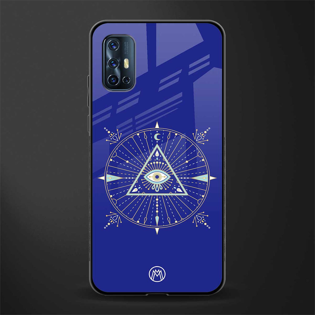 evil eye mandala blue glass case for vivo v17 image