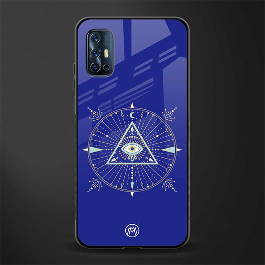 evil eye mandala blue glass case for vivo v17 image