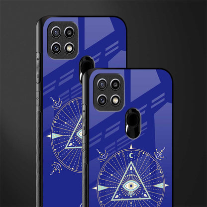evil eye mandala blue glass case for oppo a15 image-2
