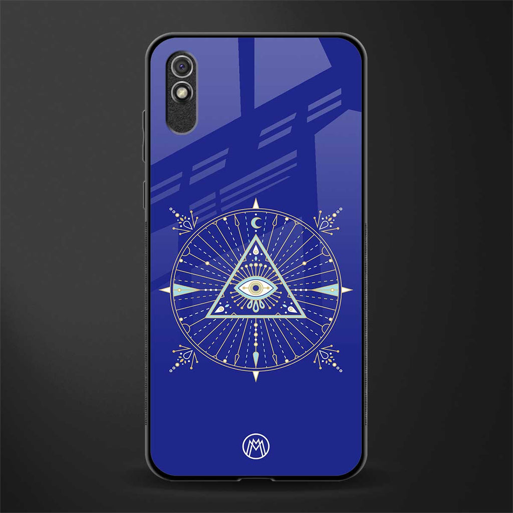 evil eye mandala blue glass case for redmi 9i image