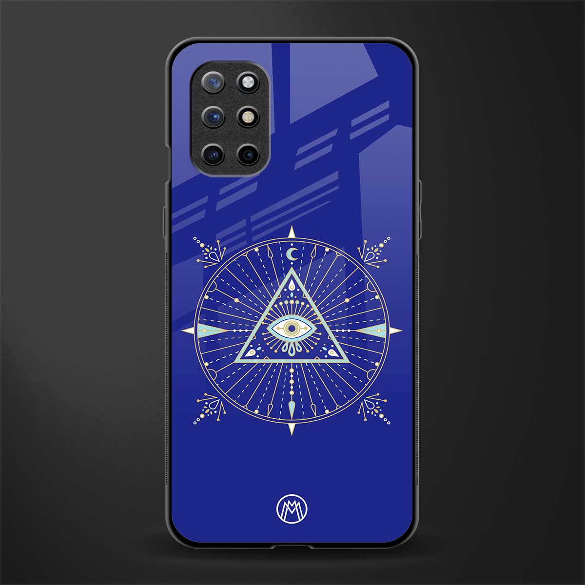evil eye mandala blue glass case for oneplus 8t image