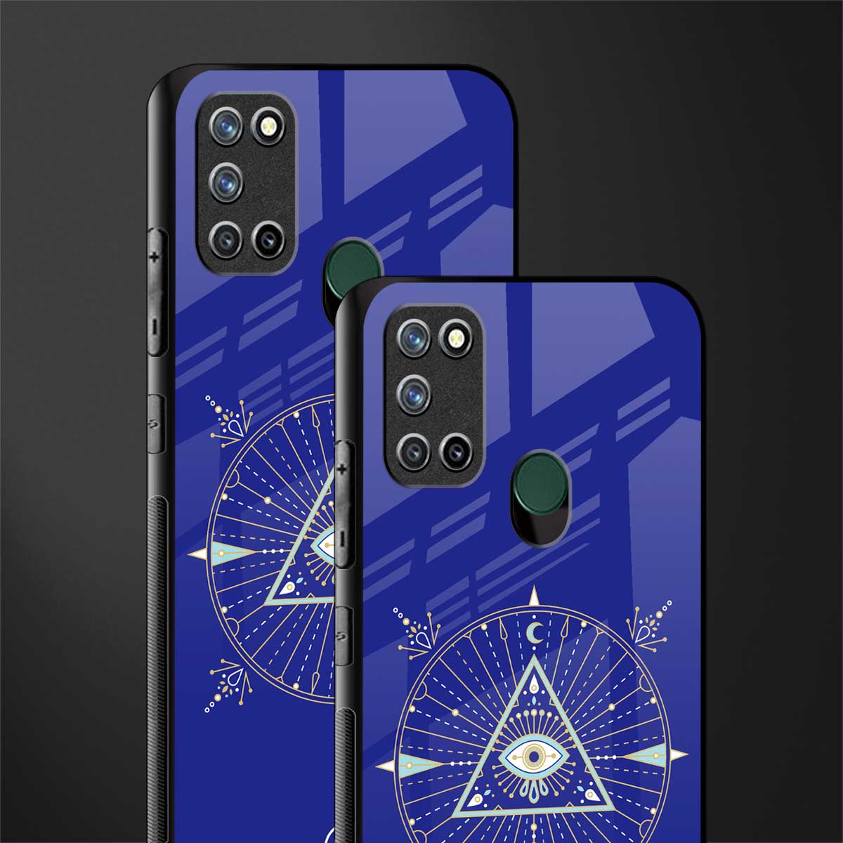 evil eye mandala blue glass case for realme 7i image-2