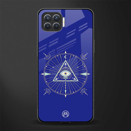 evil eye mandala blue glass case for oppo f17 pro image