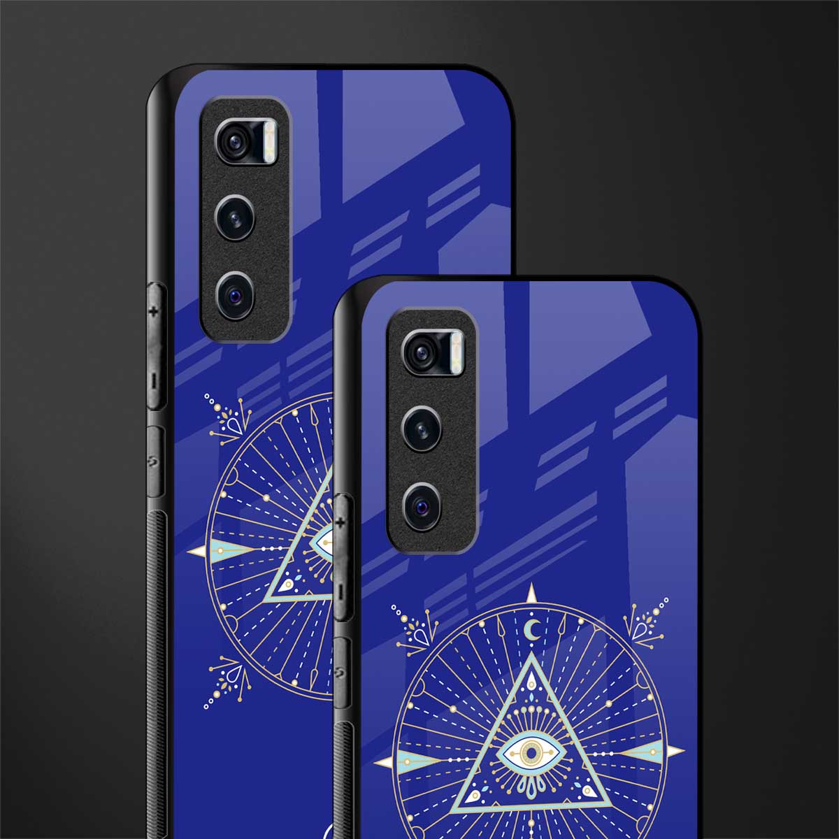 evil eye mandala blue glass case for vivo v20 se image-2