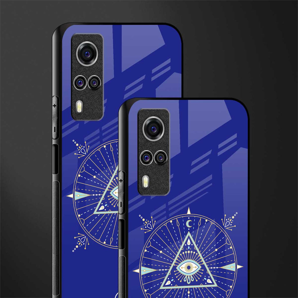 evil eye mandala blue glass case for vivo y51a image-2