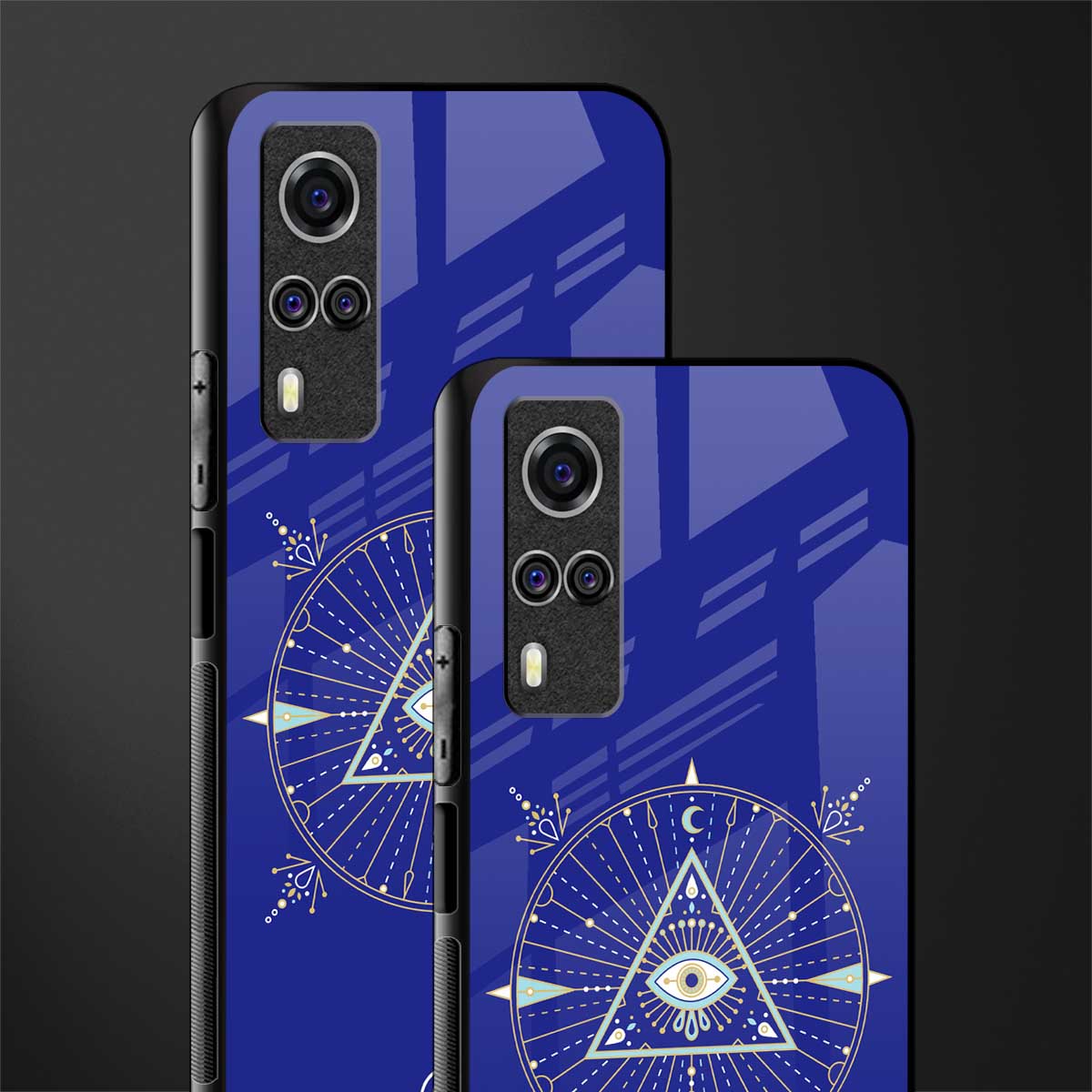 evil eye mandala blue glass case for vivo y51 image-2