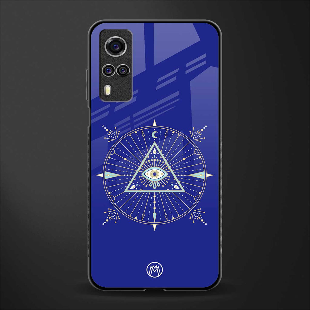 evil eye mandala blue glass case for vivo y51 image