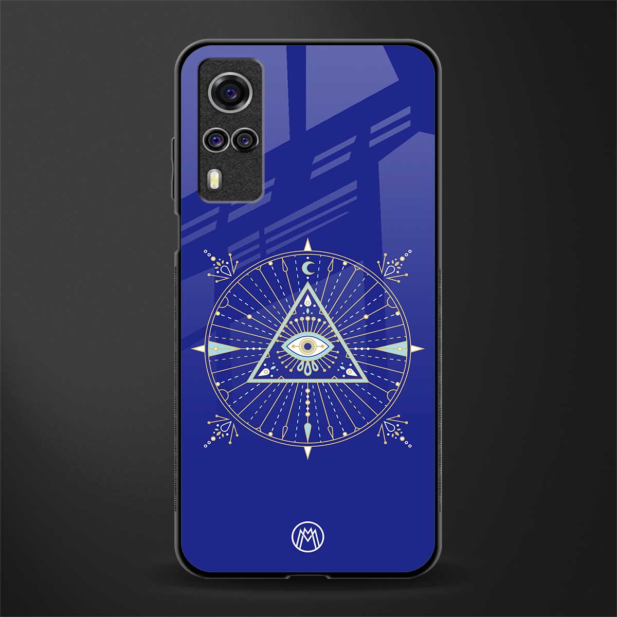 evil eye mandala blue glass case for vivo y51 image