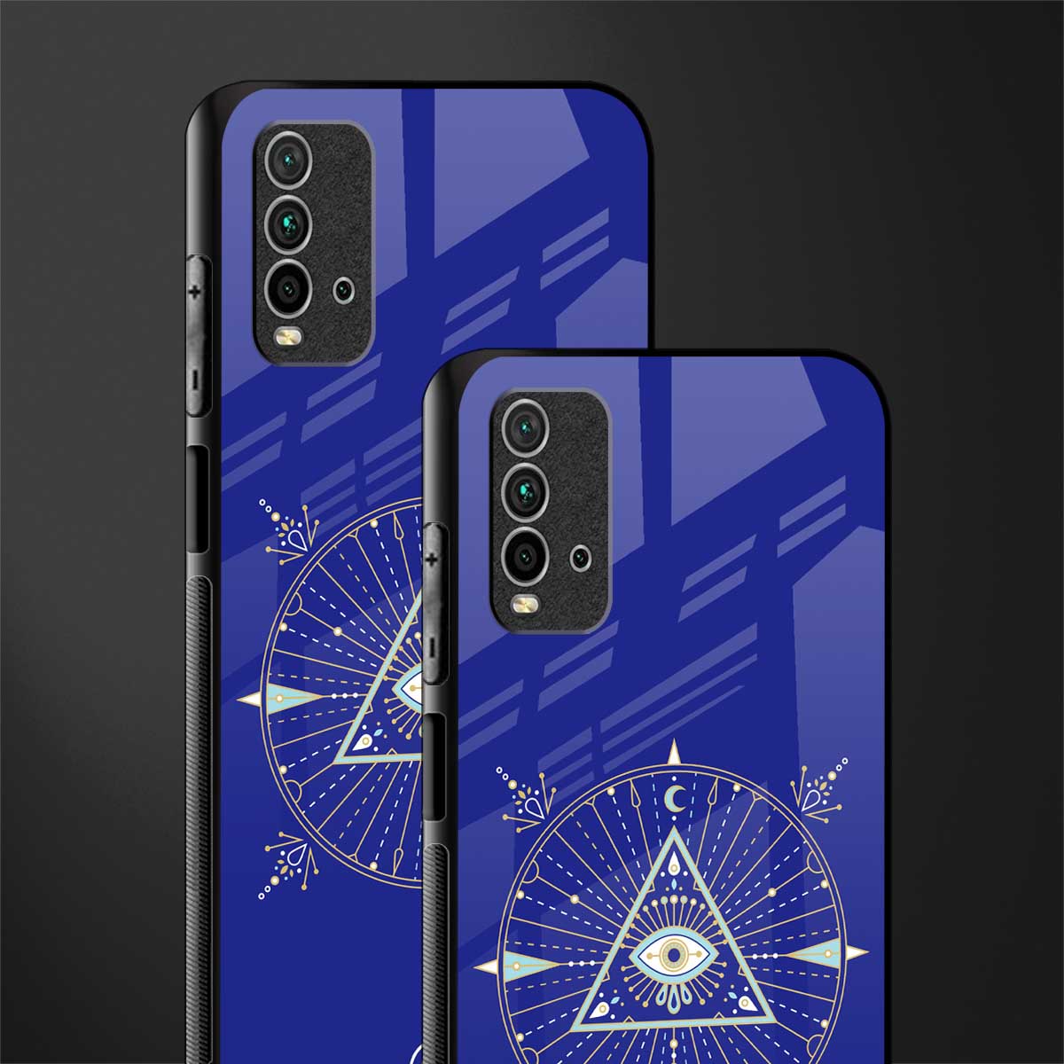 evil eye mandala blue glass case for redmi 9 power image-2