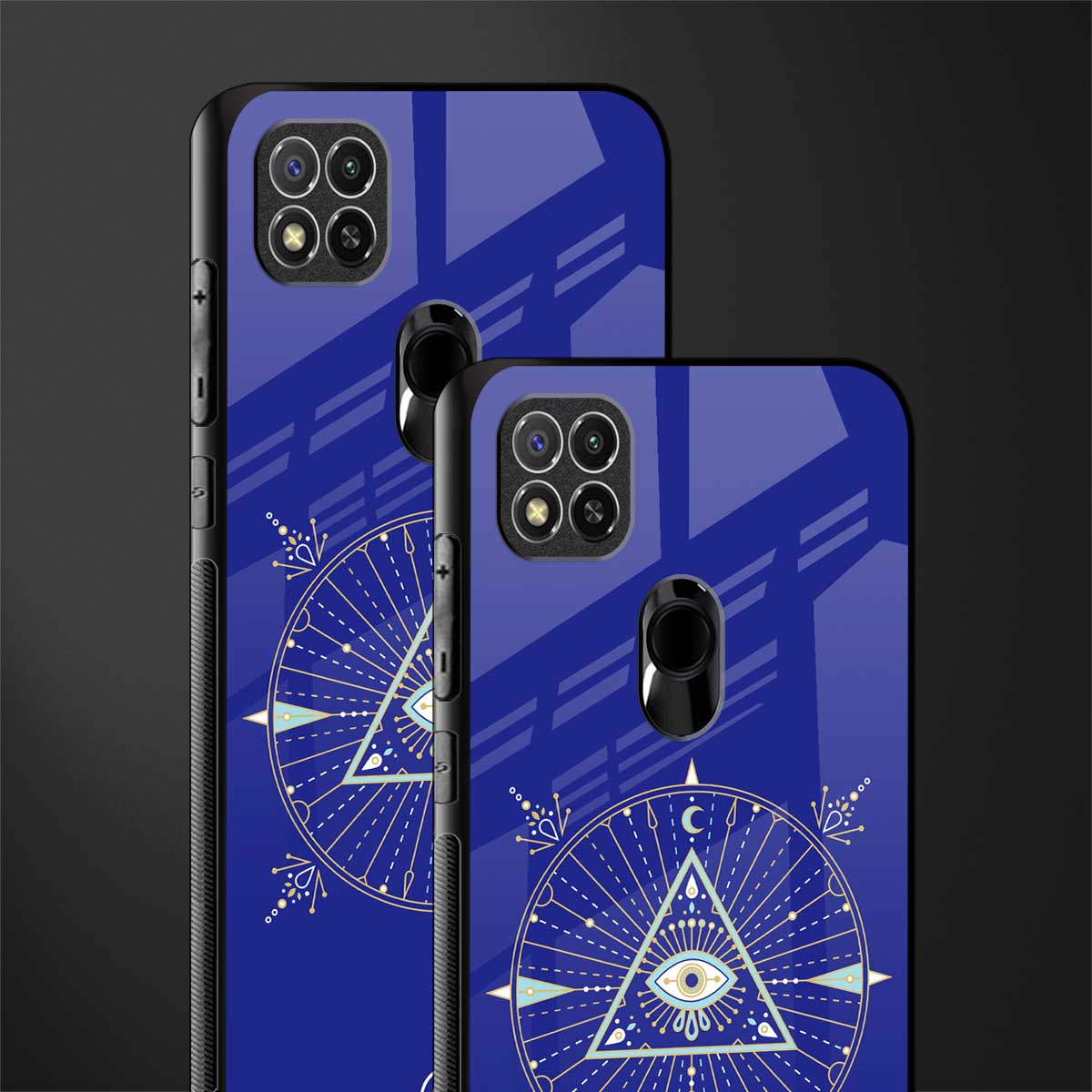 evil eye mandala blue glass case for poco c31 image-2