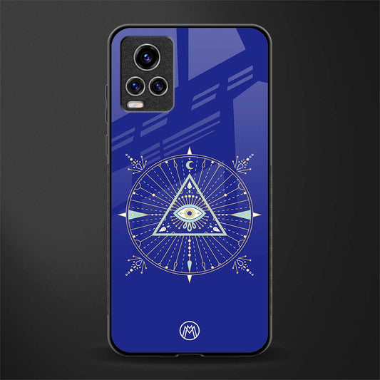 evil eye mandala blue glass case for vivo v20 pro image