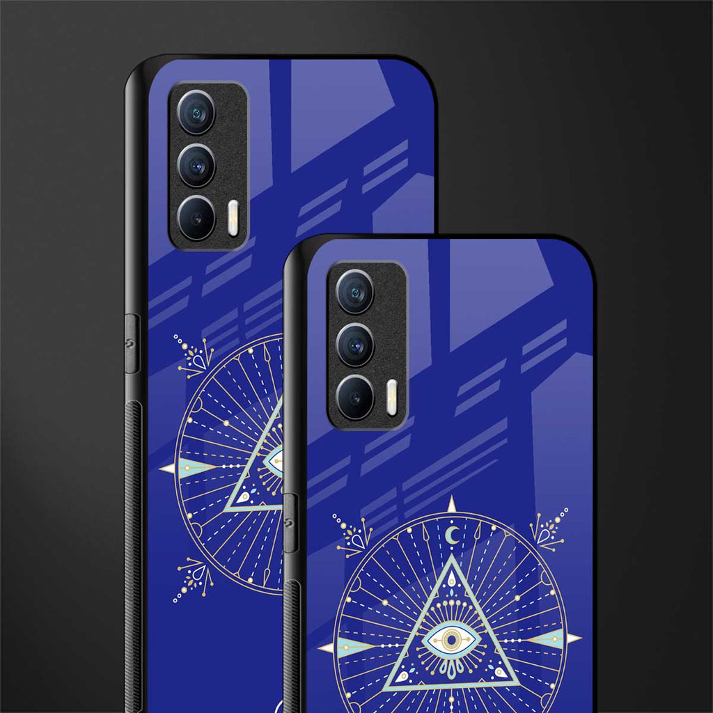 evil eye mandala blue glass case for realme x7 image-2