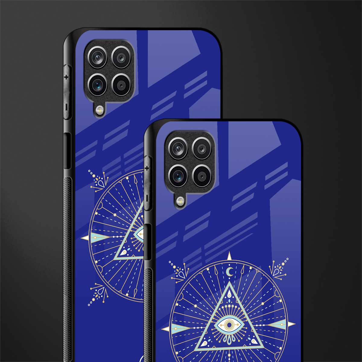 evil eye mandala blue glass case for samsung galaxy a12 image-2