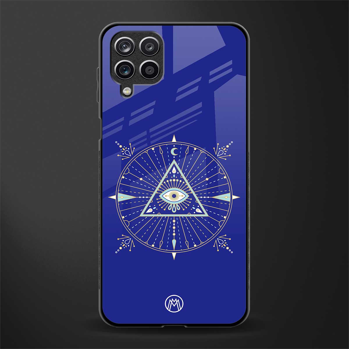 evil eye mandala blue glass case for samsung galaxy a12 image