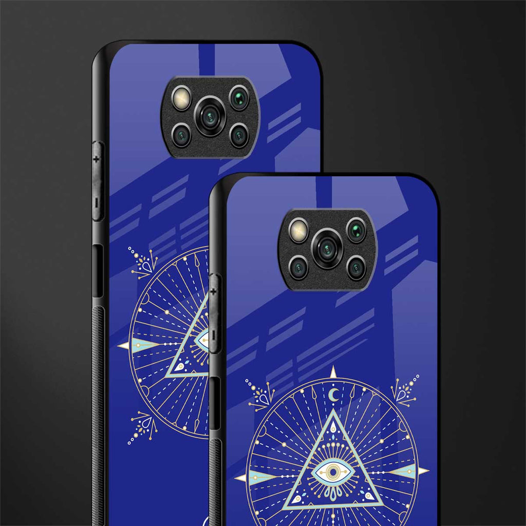 evil eye mandala blue glass case for poco x3 image-2