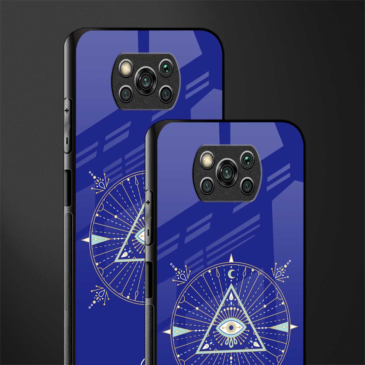 evil eye mandala blue glass case for poco x3 image-2
