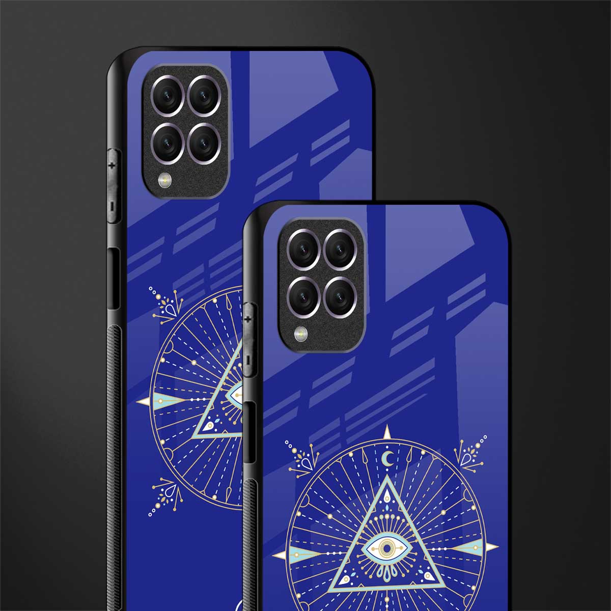 evil eye mandala blue glass case for samsung galaxy f62 image-2