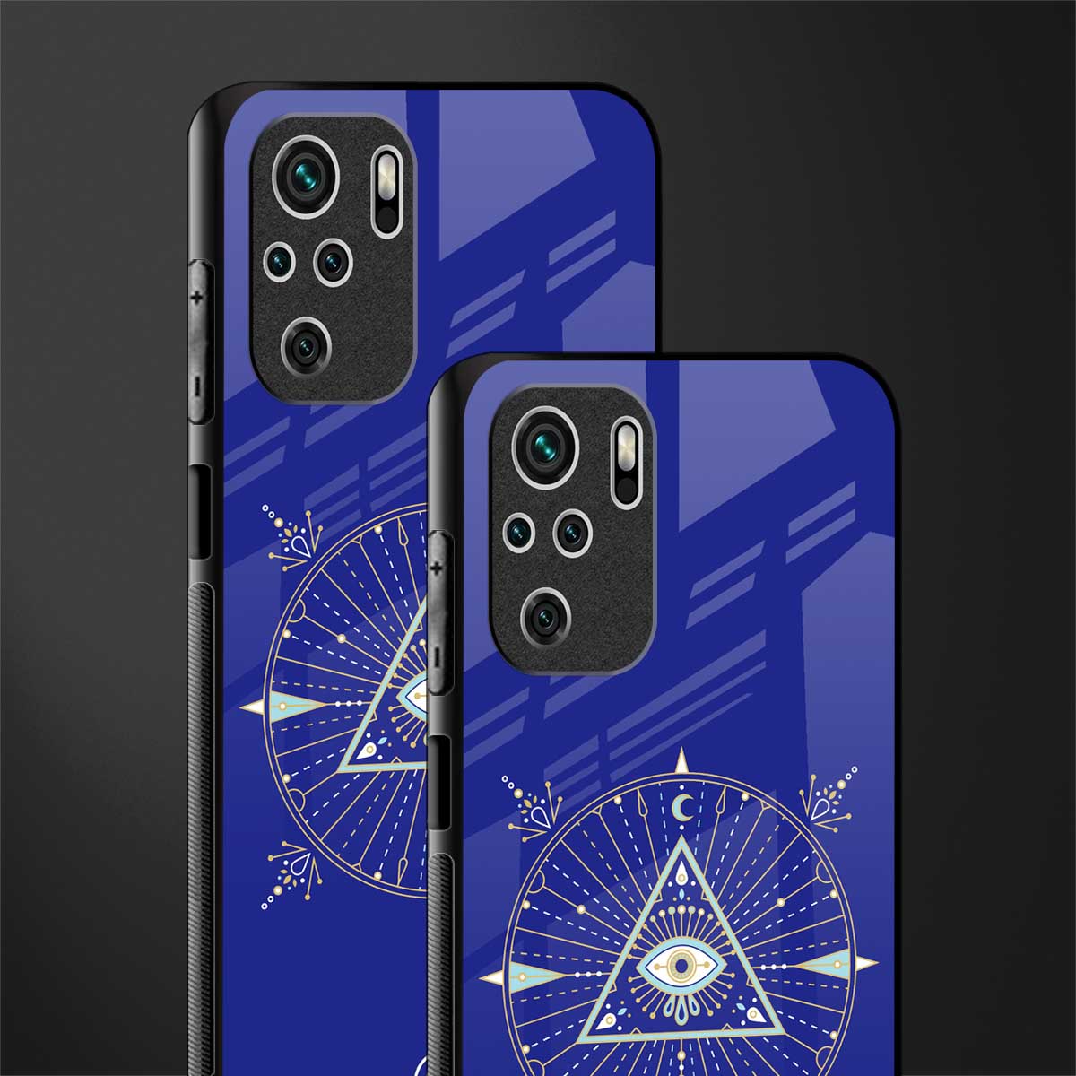 evil eye mandala blue glass case for redmi note 10 image-2