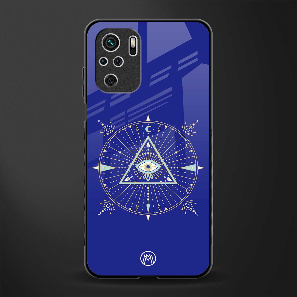 evil eye mandala blue glass case for redmi note 10s image