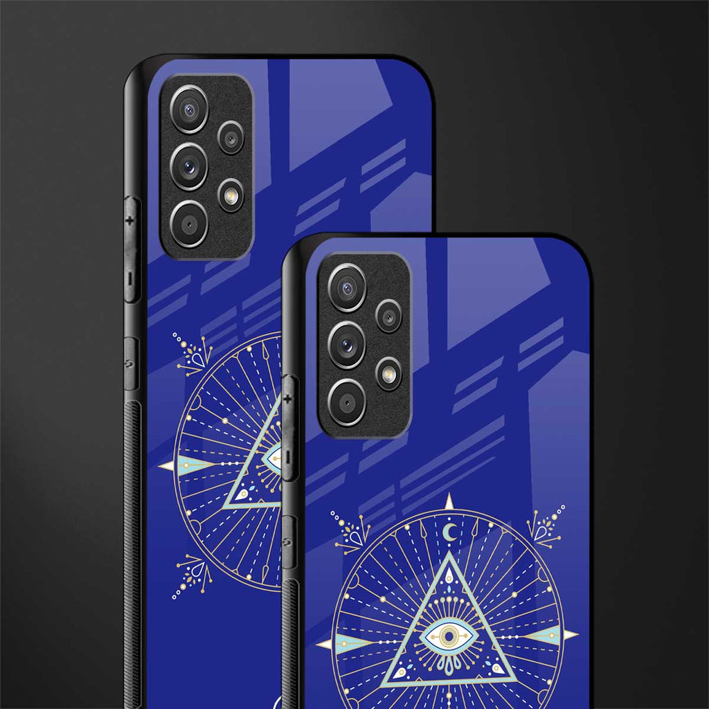 evil eye mandala blue glass case for samsung galaxy a72 image-2