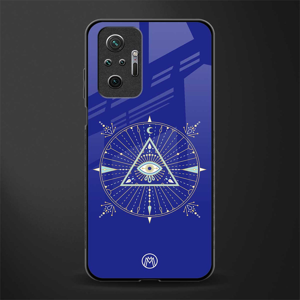 evil eye mandala blue glass case for redmi note 10 pro max image