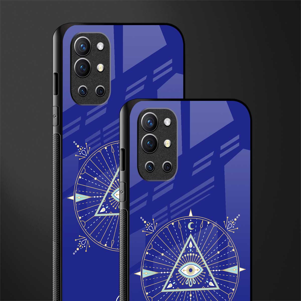 evil eye mandala blue glass case for oneplus 9r image-2
