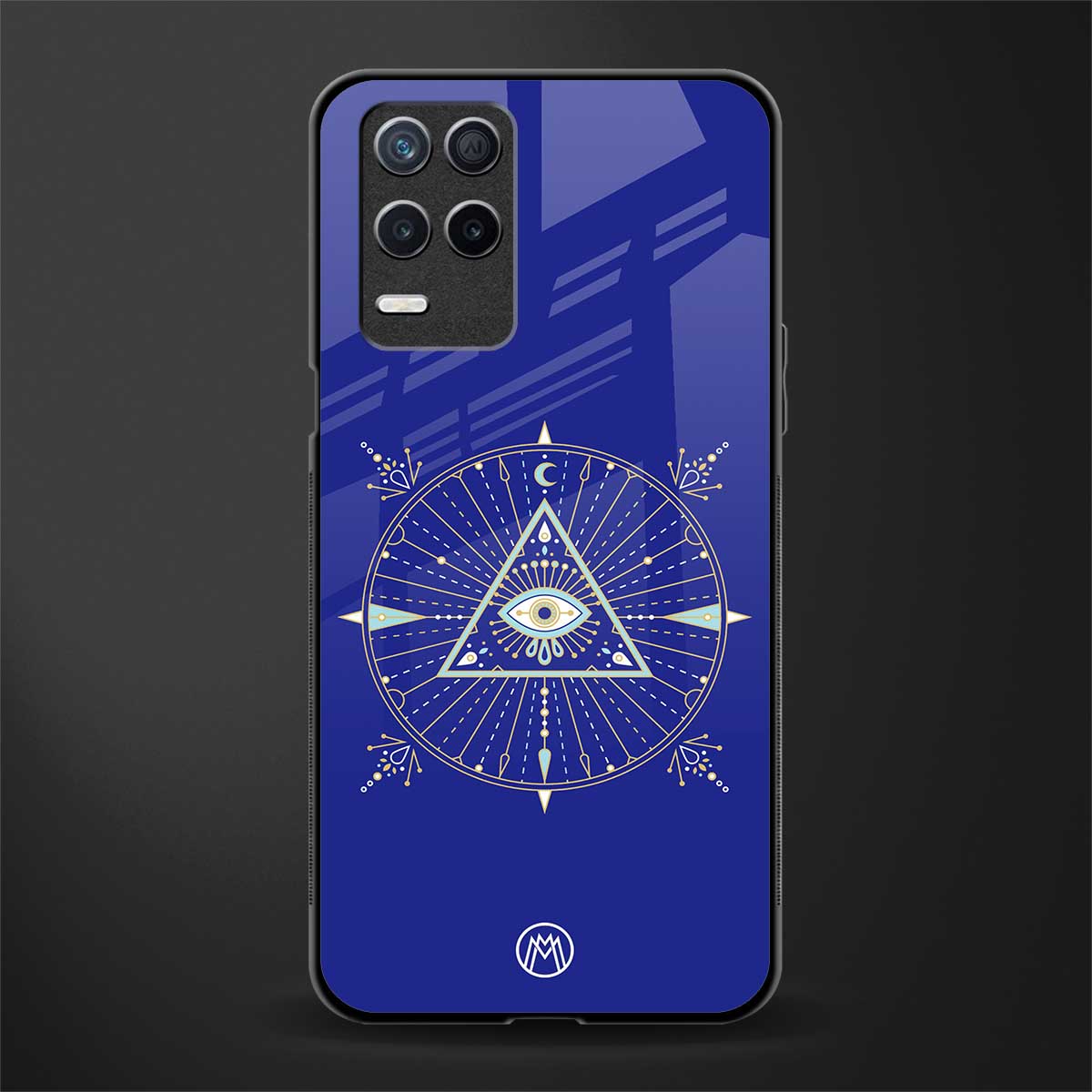 evil eye mandala blue glass case for realme 8 5g image