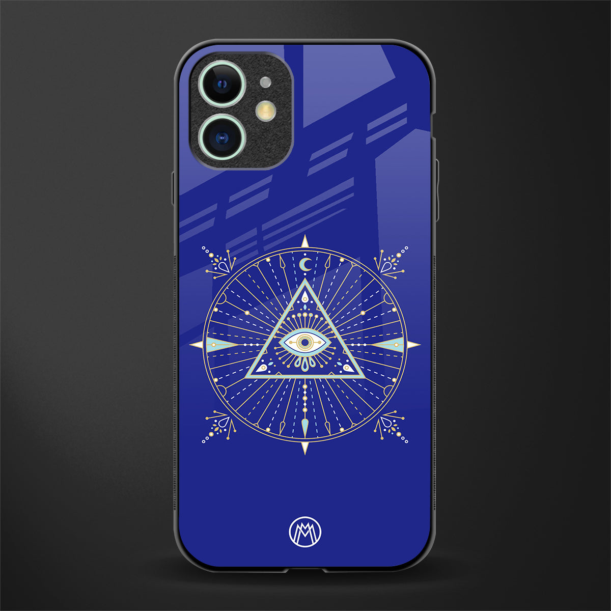 evil eye mandala blue glass case for iphone 12 image