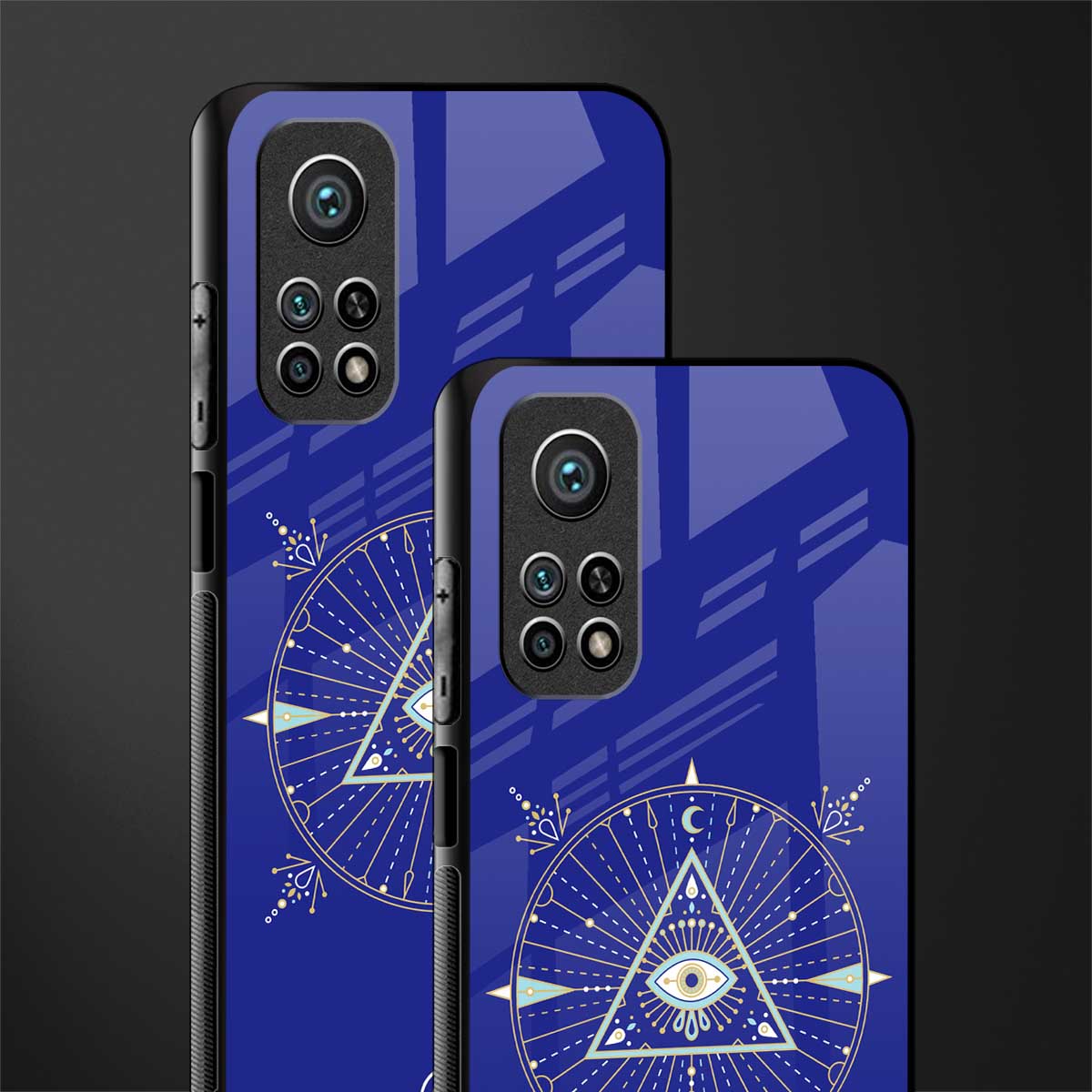 evil eye mandala blue glass case for mi 10t 5g image-2