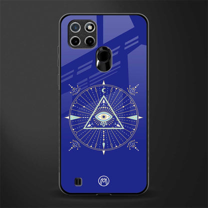 evil eye mandala blue glass case for realme c21 image