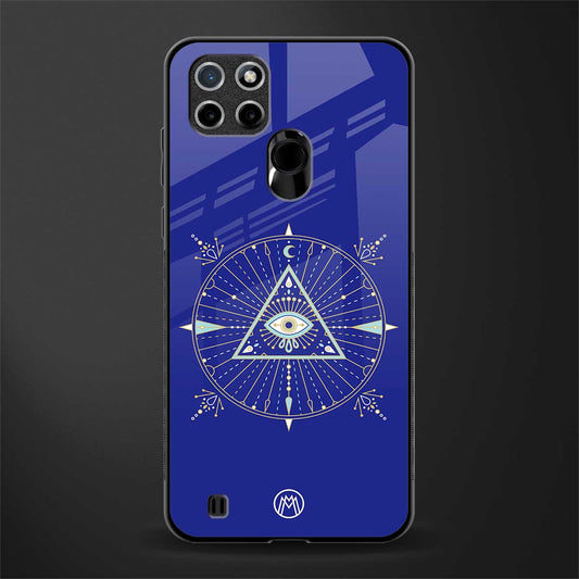 evil eye mandala blue glass case for realme c21 image