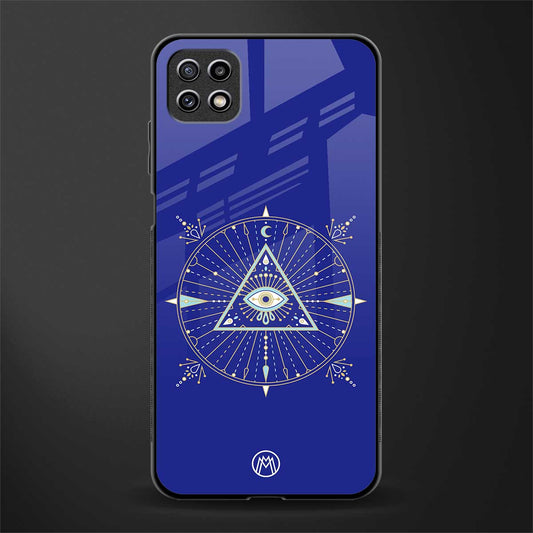 evil eye mandala blue glass case for samsung galaxy a22 5g image