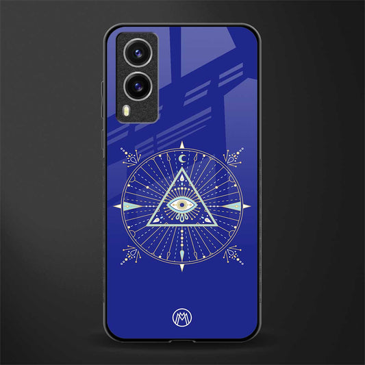 evil eye mandala blue glass case for vivo v21e 5g image