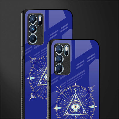 evil eye mandala blue glass case for oppo reno6 5g image-2