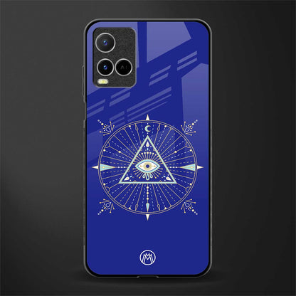 evil eye mandala blue glass case for vivo y33s vivo y33t image