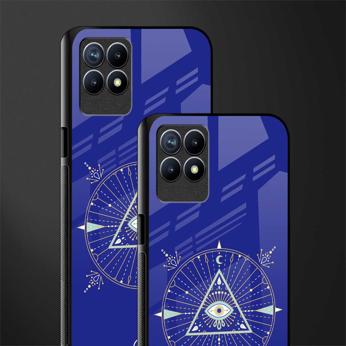 evil eye mandala blue glass case for realme 8i image-2