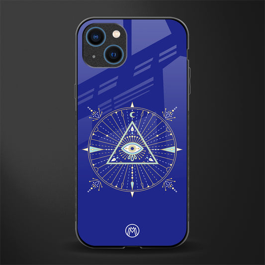 evil eye mandala blue glass case for iphone 13 image