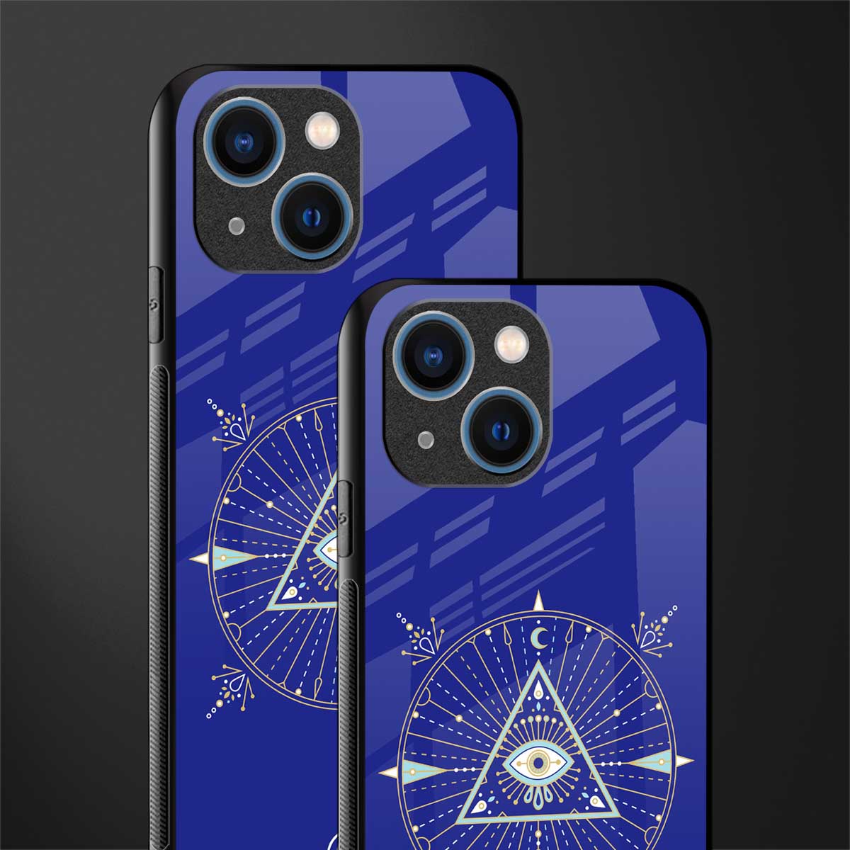 evil eye mandala blue glass case for iphone 13 mini image-2