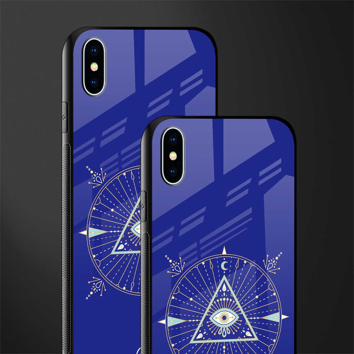 evil eye mandala blue glass case for iphone xs max image-2