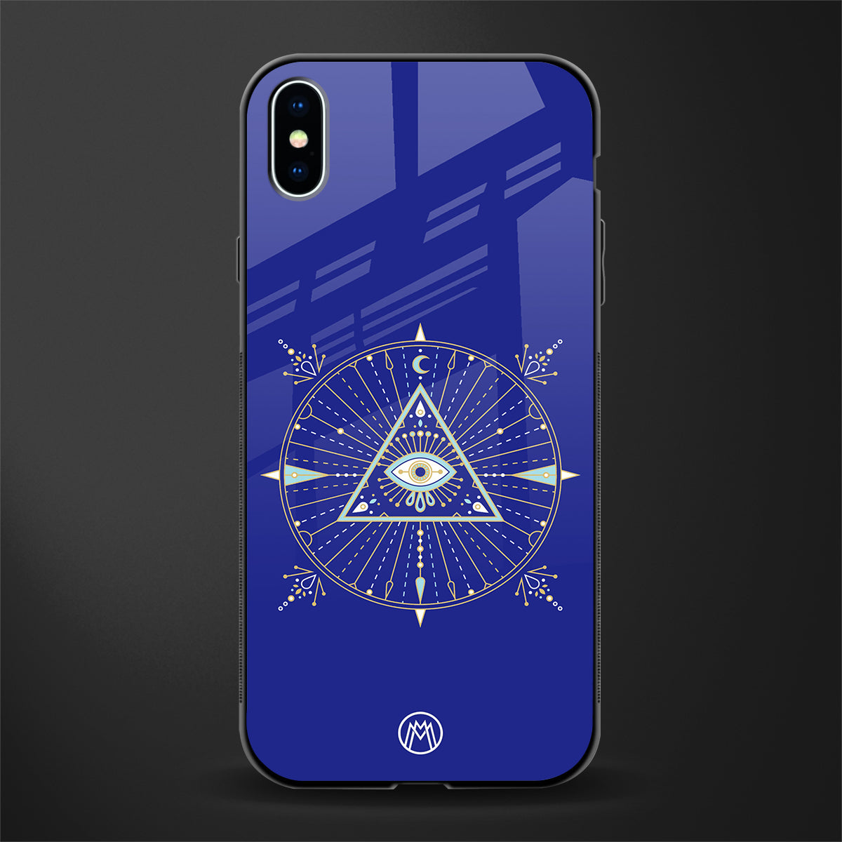 evil eye mandala blue glass case for iphone xs max image