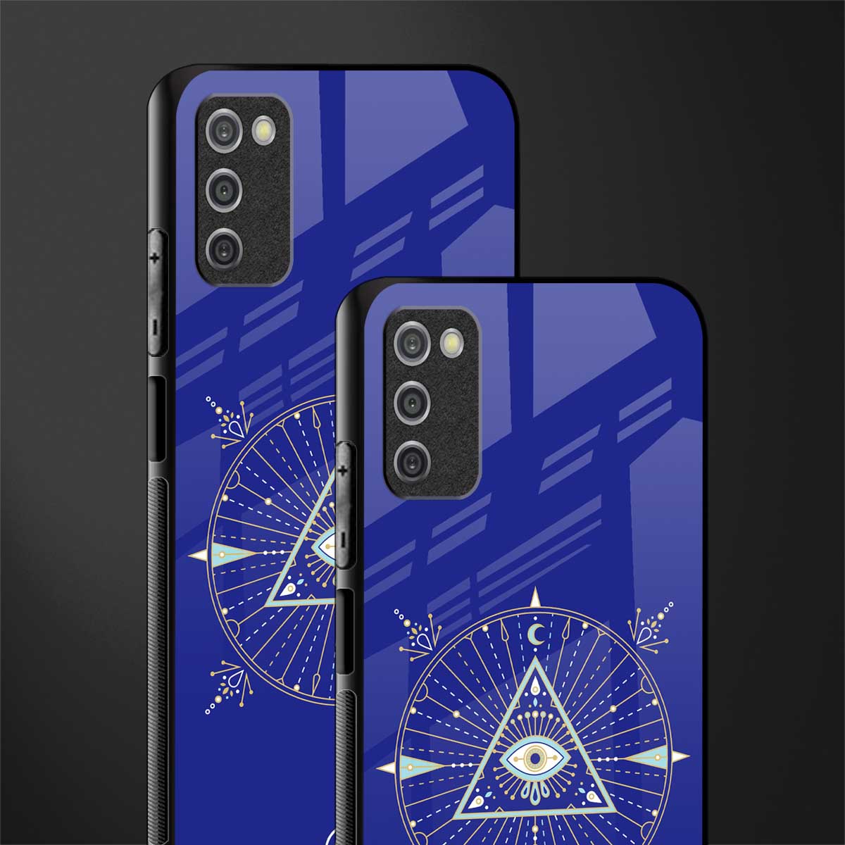 evil eye mandala blue glass case for samsung galaxy a03s image-2