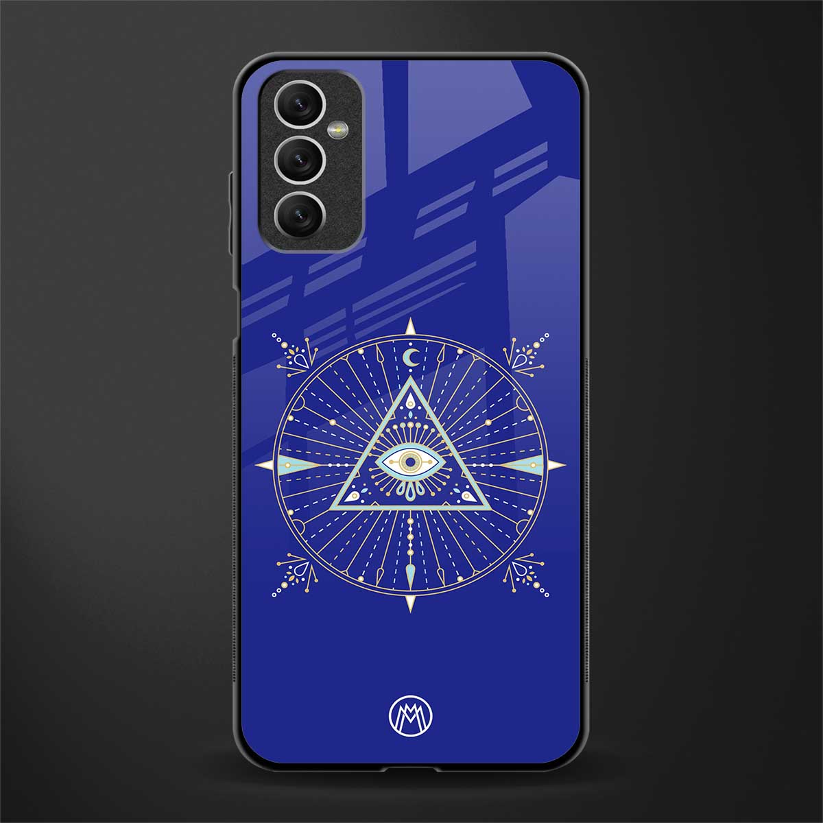 evil eye mandala blue glass case for samsung galaxy m52 5g image